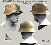 Аксессуары из смолы Стальной немецкий шлем периода Второй Мировой войны M42 - Stahlhelm 42, 1:35, Live Resin - фото