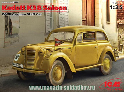 Сборная модель из пластика Kadett K38 Saloon, германский легковой автомобиль 2МВ, (1/35) ICM