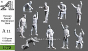 Сборные фигуры из смолы Российские авиационные техники. Регламентные работы, 1:72, Alex miniatures - фото
