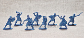 Солдатики из пластика Тевтонский орден. Пешие рыцари, 54 мм (8 шт, пластик, синий металлик) Воины и битвы - фото