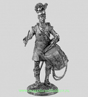 Миниатюра из олова Барабанщик шотландского 92-го полка Гордона, 1815 г., 54 мм, Россия - фото