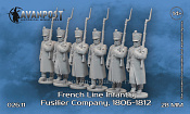 Сборная миниатюра из смолы Французская линейная пехота: фузилерная рота (в шинелях), 28 мм, Аванпост - фото
