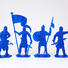 Солдатики из пластика Пешие половцы 54 мм (8 шт, синий цвет, в кор), Воины и битвы