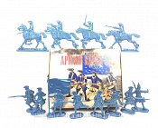 Солдатики из пластика Армия Карла XII. Северная война (8+4 шт, голубой металлик) 52 мм, Солдатики ЛАД - фото