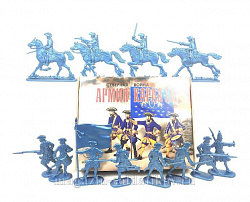 Солдатики из пластика Армия Карла XII. Северная война (8+4 шт, голубой металлик) 52 мм, Солдатики ЛАД