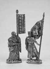 Солдатики из металла Крестовые походы. Знаменосцы, 2 шт, 40 мм, Солдатики Публия - фото