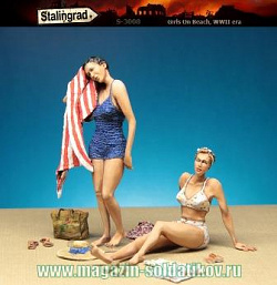 Сборная миниатюра из смолы Девушки на пляже, 1/35, Stalingrad