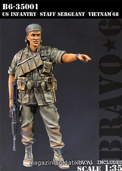 Сборная миниатюра из смолы U.S. Infantry Staff Sergeant, Vietnam '68, Bravo 6