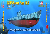 Сборная модель из пластика Подлодка DKM U-boat Type IX B (1/700) Hobbyboss - фото