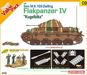 Сборная модель из пластика Д Танк 3cm M.K. 103 Zwilling Flakpanzer IV «Kugelblitz» + bonus Panzer Crew, (1/35) Dragon - фото