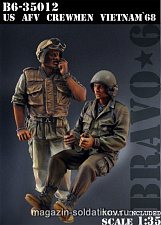 Сборная миниатюра из смолы US AFV Crewmen (1), Vietnam '68, (1/35), Bravo 6 - фото