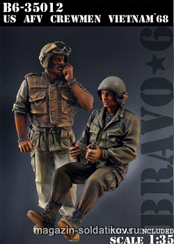 Сборная миниатюра из смолы US AFV Crewmen (1), Vietnam '68, (1/35), Bravo 6