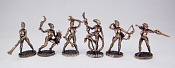 Миниатюра из бронзы Giggergirls, набор из 6 фигур (желтая бронза) 40 мм, Миниатюры Пятипалого - фото