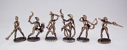 Миниатюра из бронзы Giggergirls, набор из 6 фигур (желтая бронза) 40 мм, Миниатюры Пятипалого