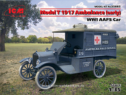Сборная модель из пластика Model T 1917 санитарный автомобиль с американским медперсоналом IМВ (1/35) ICM