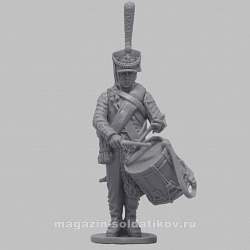 Сборная миниатюра из смолы Батальонный барабанщик гренадёрского полка 1808-1812 гг, 28 мм, Аванпост