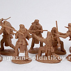 Солдатики из пластика Апачи, набор №2, серия 3 (коричневый, 12 фигур), 1:32 Paragon