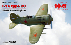 Сборная модель из пластика И-16 тип 28, Советский истребитель ІІ МВ (1:32), ICM