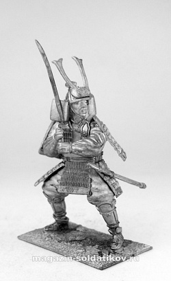 Миниатюра из металла Самурай с мечом 54 мм, Магазин Солдатики