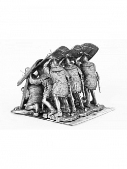 Миниатюра из олова 826 РТ Римские воины (черепаха) с пилумами, 54 мм, Ратник