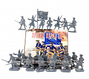 Солдатики из пластика Игровой состав набора: Пехота армии Карла XII (8+12 шт, серый) 52 мм, Солдатики ЛАД - фото