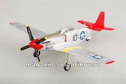 Масштабная модель в сборе и окраске Самолет P-51D Mustang Red Tails Tuskeegee, 1:72 Easy Model