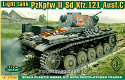 Сборная модель из пластика PzKpfw II SD Kfz.121 Ausf.C Немецкий легкий танк АСЕ (1/72)