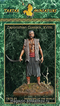 Сборная миниатюра из металла Zaporozhian Cossack, XVIII c. 75mm Tartar Miniatures