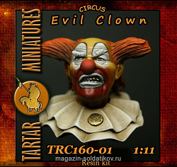 Сборная миниатюра из смолы TRC160-01 Evil Clown 1:11 Tartar Miniatures