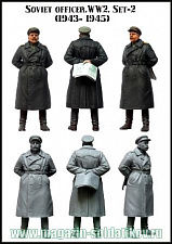 Сборная миниатюра из смолы ЕМ 35083 Советский офицер (1943-1945), 1/35 Evolution - фото