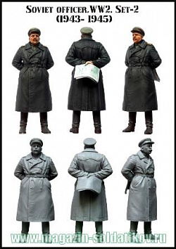 Сборная миниатюра из смолы ЕМ 35083 Советский офицер (1943-1945), 1/35 Evolution