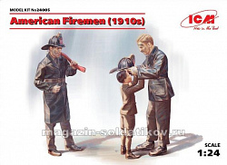Сборные фигуры из пластика Американские пожарные 1910-е гг, 1:24, ICM