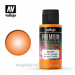 Краска акрил-уретановая, оранжевый candy, 60 мл, Vallejo Premium