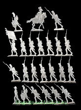 Миниатюра из металла гренадеры Старой Гвардии в наступлении, Франция, 1809-15 гг. 30 мм, Berliner Zinnfiguren - фото