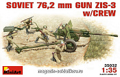 Сборная модель из пластика Советская 76,2мм пушка ЗиС-3 с расчетом MiniArt (1/35) - фото