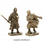 Солдатики из металла Набор из двух фигурок «Крестоносцы» (пьютер), 40 мм, Солдатики Публия - фото