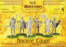 Сборная миниатюра из смолы Древний Египет (6 фигурок), 40 мм, V&V miniatures