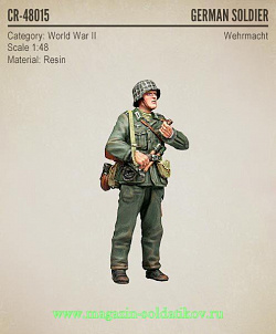 Сборная миниатюра из смолы CR 48015 Немецкий солдат, Вторая мировая война 1:48, Corsar Rex