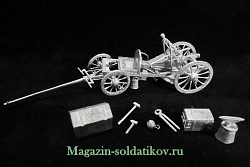 Сборная миниатюра из металла Французская четырехколесная полевая кузница, Наполеоника, 28 мм, Berliner Zinnfiguren
