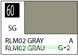Краска художественная 10 мл. серый RLM02, полуглянцевая, Mr. Hobby