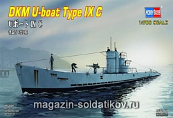 Сборная модель из пластика Подлодка DKM U-boat Type IX C (1/700) Hobbyboss