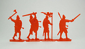Солдатики из пластика Войско Гарольда Годвинсона, дополнительный набор (4 шт, красный) 52 мм, Солдатики ЛАД - фото