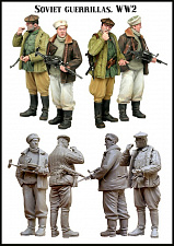 Сборная фигура из смолы ЕМ 35036 Советские партизаны. Вторая Мировая, 1/35 Evolution - фото