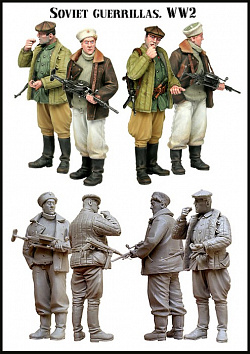 Сборная фигура из смолы ЕМ 35036 Советские партизаны. Вторая Мировая, 1/35 Evolution