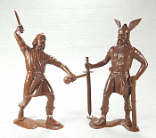 Сборные фигуры из пластика Варвары, набор из 2-х фигур №2 (коричневые,150 мм) АРК моделс - фото