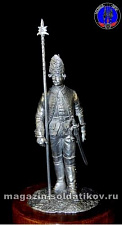 Сборная миниатюра из металла Унтер офицер Голштинского артиллерийского батальона 1756-61 гг 1:30, Оловянный парад - фото