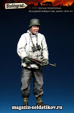 Сборная миниатюра из смолы Немецкий пехотинец, зима, 1/35, Stalingrad - фото