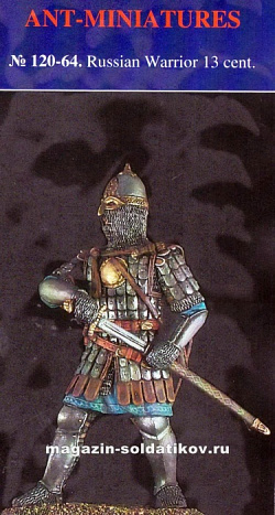 Сборная миниатюра из смолы Русский воин XIII век, 120 мм, Ant-miniatures