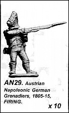 Фигурки из металла Германские гренадеры стреляют 1805-15, 28 mm Foundry - фото