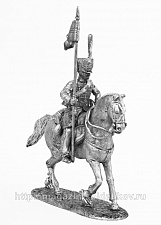 Миниатюра из олова К49 Казак 1-го конного Смертоносного полка Санкт-Петербугского ополчения, 1812-14 гг. 54 мм, Ратник - фото